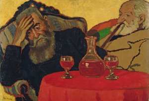 My Father with Uncle Piacsek Drinking Red Wine